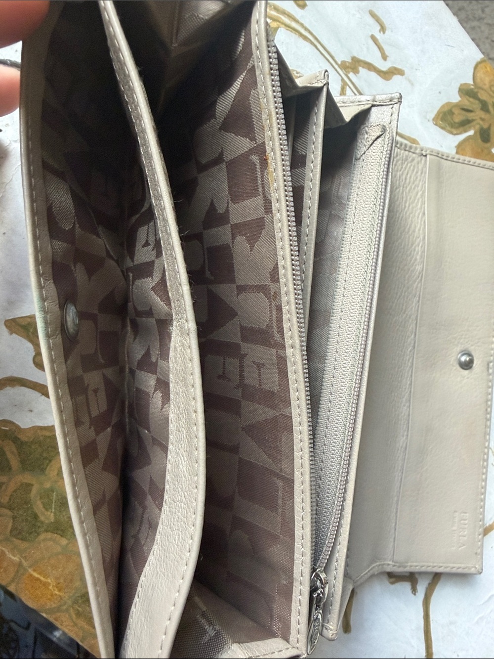 Furla Taupe Leather Accordion Wallet - Picture 3 of 4